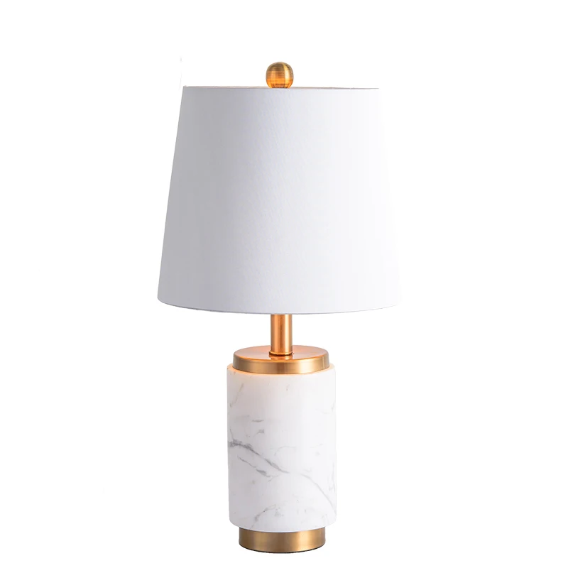 Минималистичная Настольная лампа с мраморным оформлением для спальни гостиной