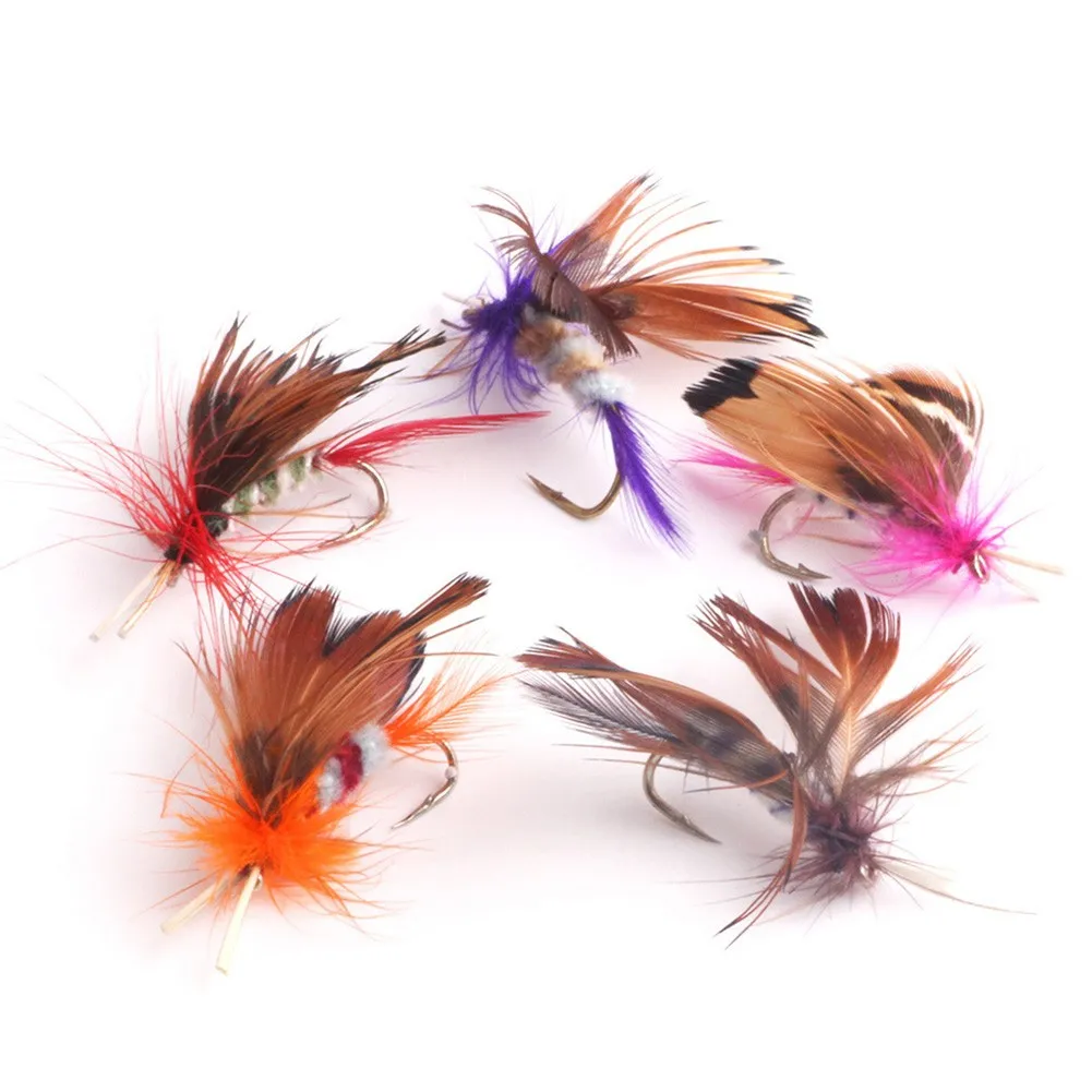 

Box Flies Carbon Steel + Feather Fishing Flies Mixed Head Tackle Top Bead