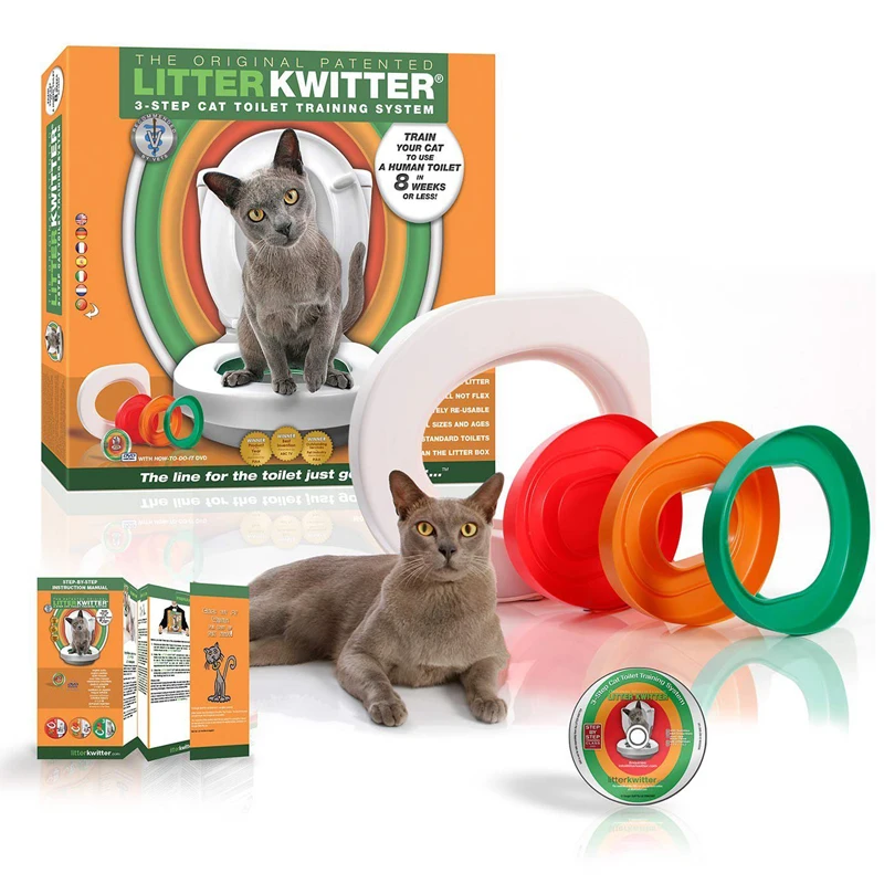 Pet Cat training Toilet Seat Plastic litter Box Tray Kit Professional Trainer Clean Kitten Healthy Cats Human Mat | Дом и сад