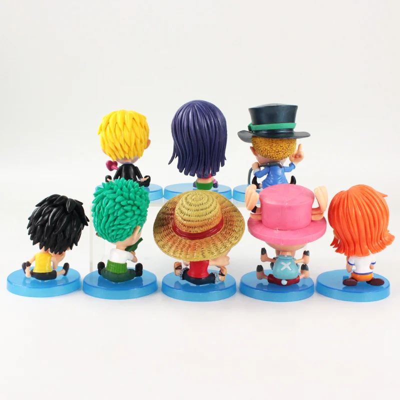 8 шт./компл. 5 10 см аниме фигурки соломенная шляпа пират Q Ver. Luffy Ace Sabo Nami Robin Zoro Sanji