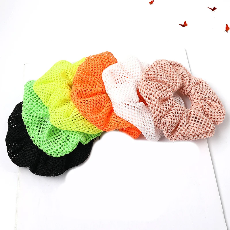 1 шт. модные сетчатые резинки для волос флуоресцентная цветная эластичная