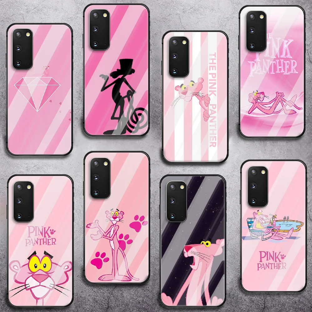 

Pink Panther Phone Tempered Glass Case Cover for Samsung Galaxy A M 12 20 21 30 31 40 50 51 52 70 71 72 E S Fashion Cover Black