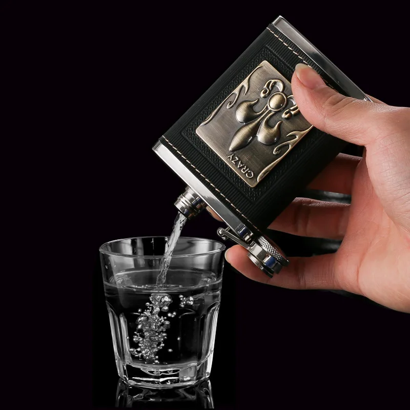 4 унций портативная фляга из нержавеющей стали с коробкой в подарок бутылка виски