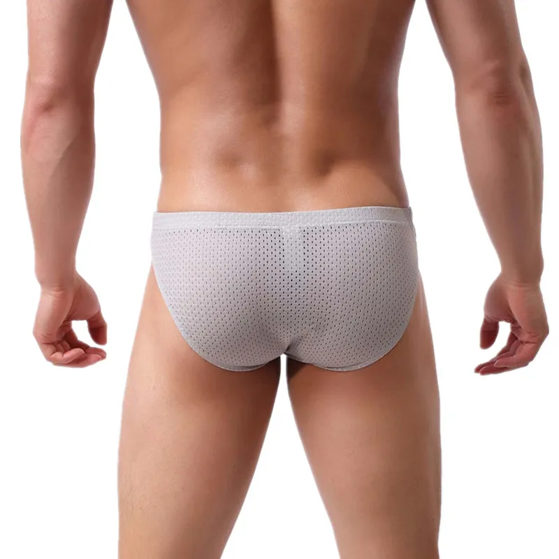 Трусы брифы мужские сетчатые с мешочком для пениса дышащие трусы заниженной