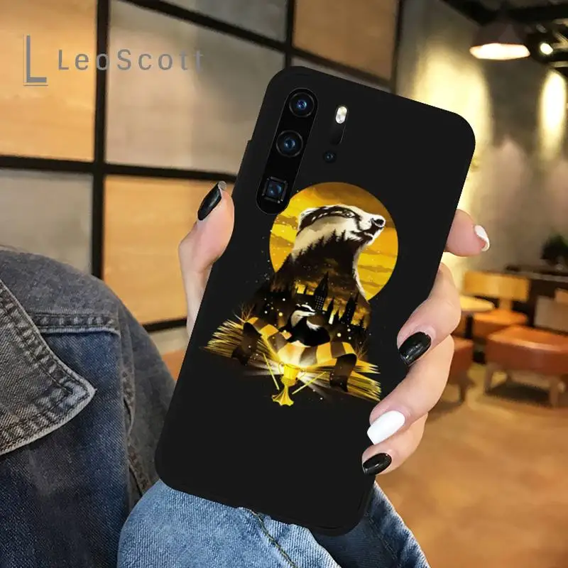 

LOGO ART Hufflepuff Phone Case For Huawei honor Mate P 9 10 20 30 40 Pro 10i 7 8 a x Lite nova 5t