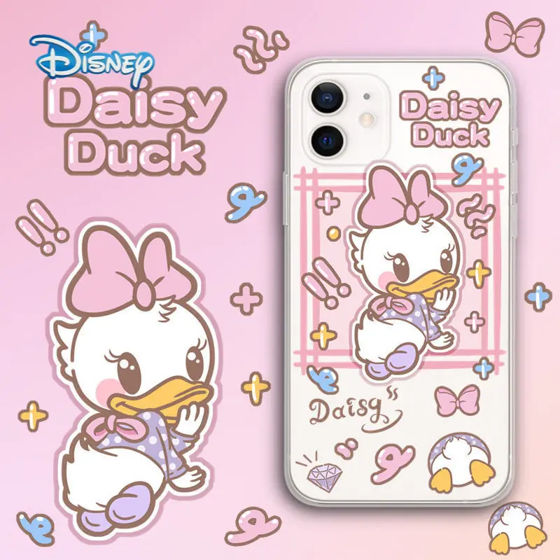 

Disney Donald Daisy Duck Cartoon Mobile Phone Case for iPhone 13 13pro 13mini 13pro max Plus Cute Anti-fall Couples Phone Shell