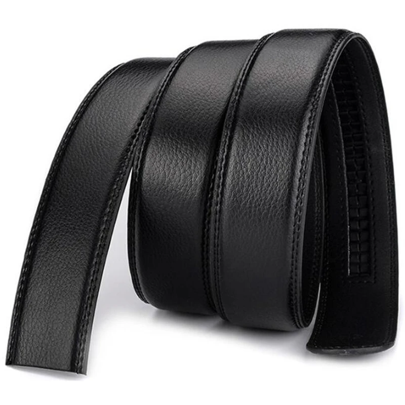 Special Offer Black 3cm & 3.5cm Width Men Genuine Leather Belts,Two-story Cowhide Automatic Buckle Waistband,without Belt Buckle