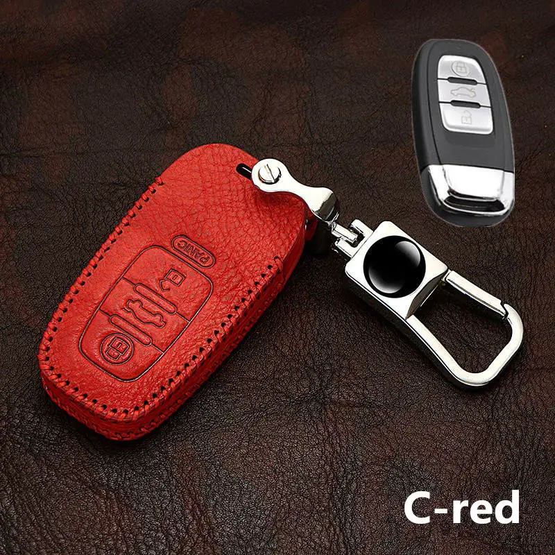 Чехол для автомобильных ключей из натуральной кожи Audi A1 A2 A3 A4 A5 A6 A7 TT Q3 Q5 Q7 R8 S6 S7 S8 SQ5