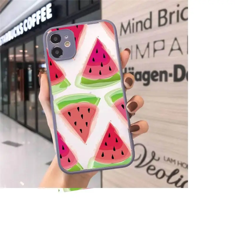 

watermelon fruit Phone Cases Matte Transparent for iPhone 7 8 11 12 s mini pro X XS XR MAX Plus cover funda