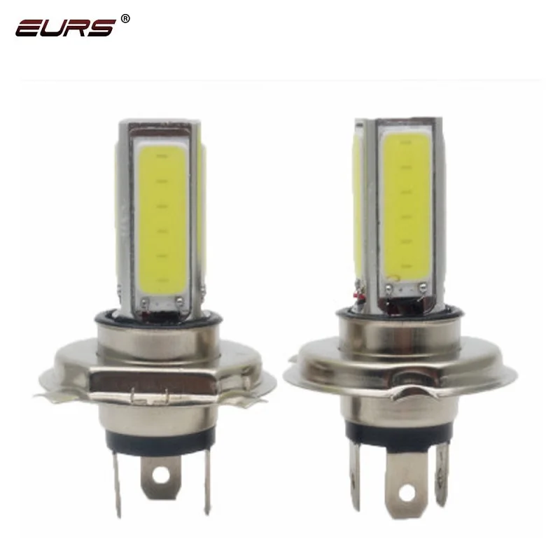 Светодиодсветодиодный лампы EURS H4 LED H7 H11 COB для мотоциклетных фар противотуманные