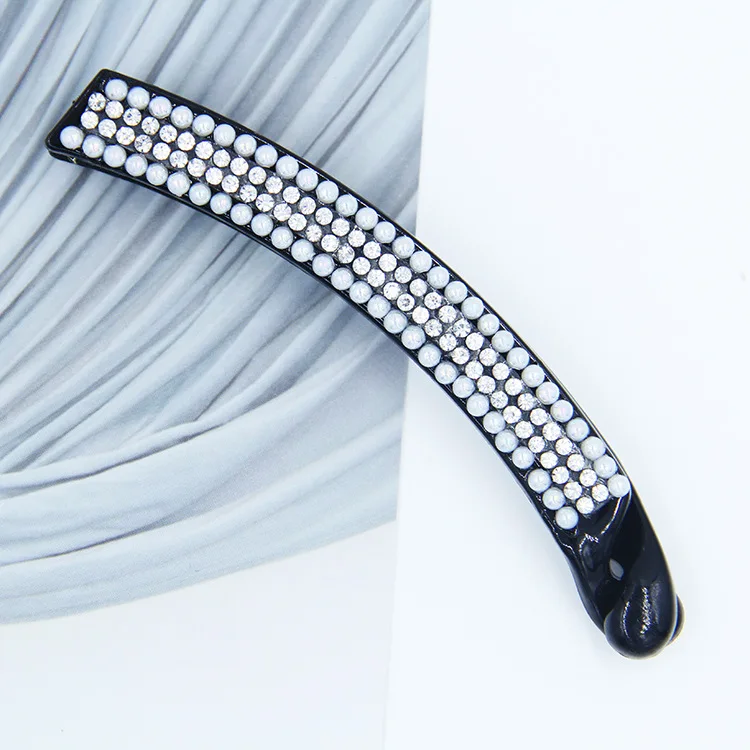 Заколка для волос зажим в форме рыбы цвет черный с камнями аксессуары женщин ACC72 |
