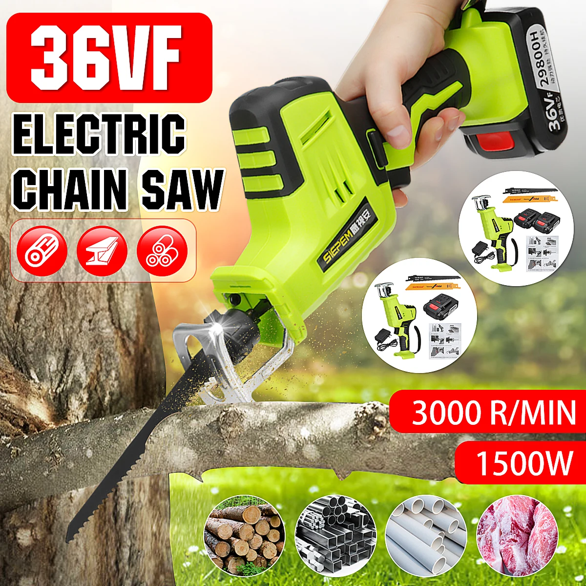 

Mini Electric Saw Chainsaw 12V For Woodworking Garden Tools With Batterys Brushless Chain Saws Wood Cutters with Battery