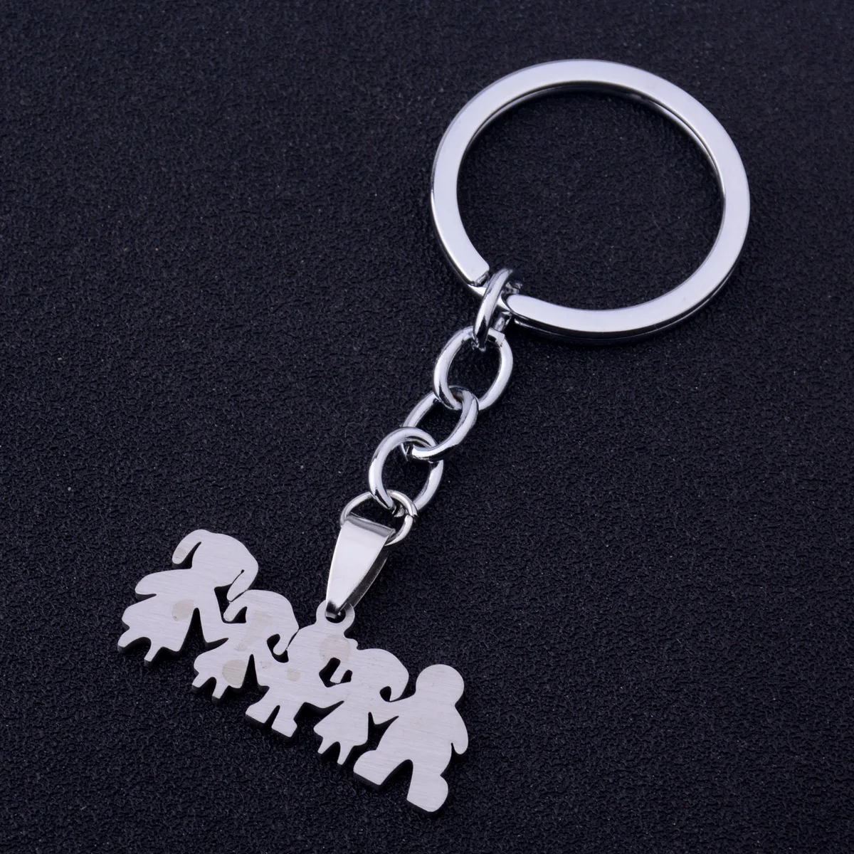 

12PC Love Family Daughter Son Keychains Stainless Steel Charm Pendant Keyrings Girls Boy Mother Father Together Christmas Gifts