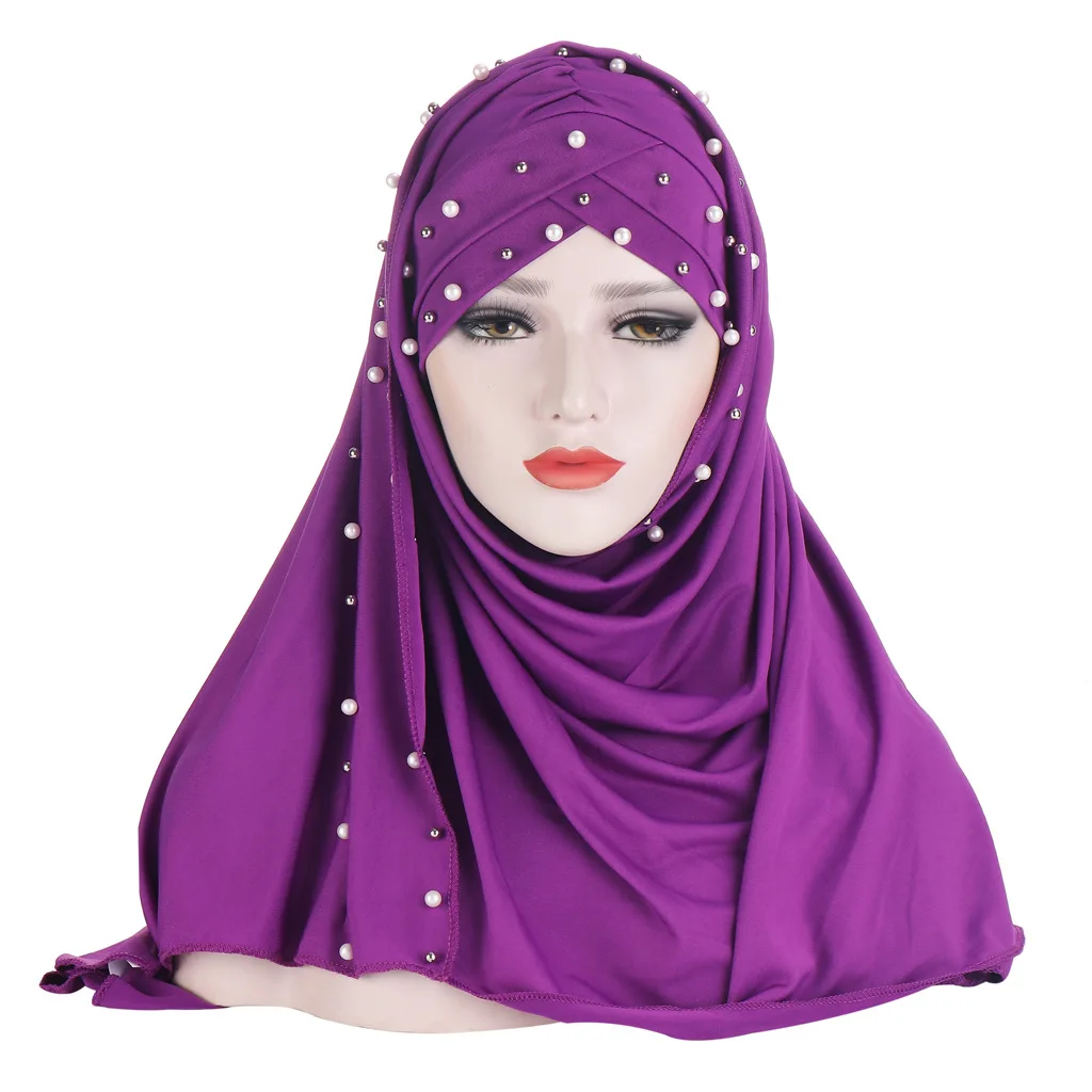 

2020 модный головной платок с бисером, мусульманский головной платок, шарфы, мусульманский тюрбан, платок, женский платок, готовый к ношению х...