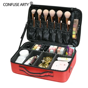 Водонепроницаемый чехол для косметики для женщин, необходимая вместительная сумка для косметики, дорожный Профессиональный Чехол для косметики с кисточками