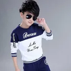 Костюм спортивный из двух предметов, рубашка с длинными рукавами и штаны, весна-осень, От 3 до 12 лет