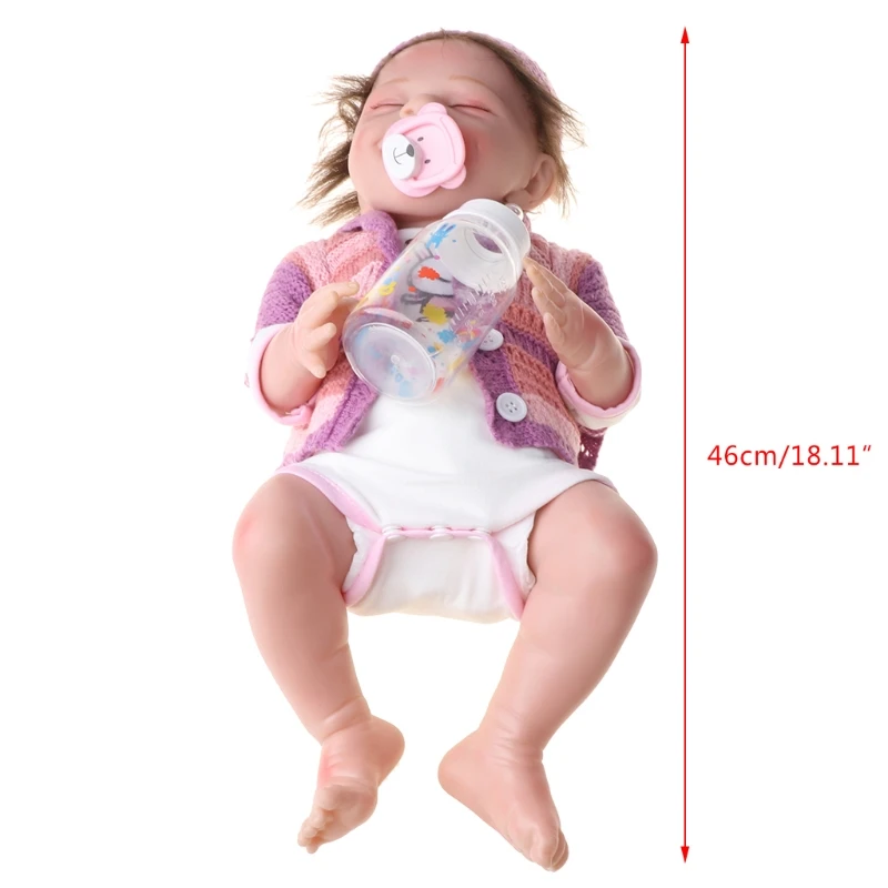 

18'' Realistic Dolls, Silicone sleeping Dolls with infant Nourishing Accessories, vivid Newborn Dolls for Baby Toddler