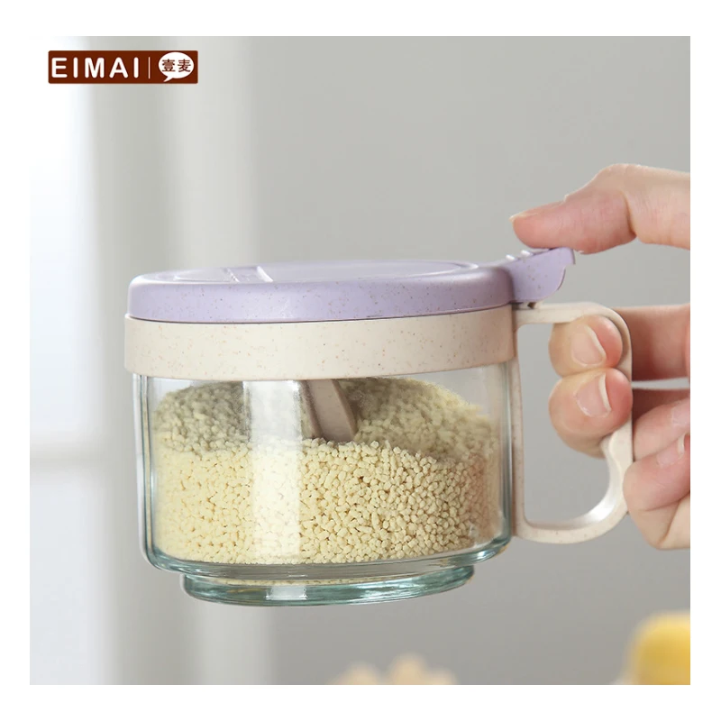 Пшеничная соломенная стеклянная флакон для приправ дома коробка приправа