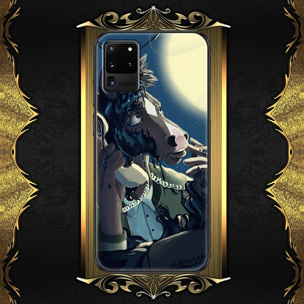 

BoJackes Cartoon horseman Phone case For Samsung Galaxy Note 4 8 9 10 20 S8 S9 S10 S10E S20 Plus UITRA Ultra black art bumper