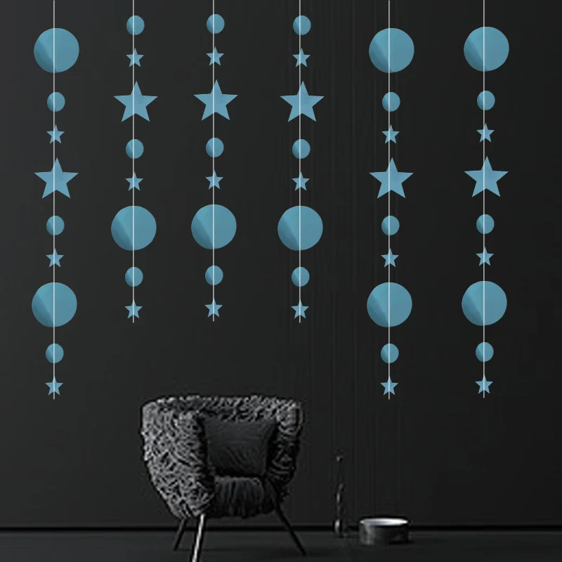 4 м мерцающие снежинки бумажные гирлянды подвеска рождественские украшения