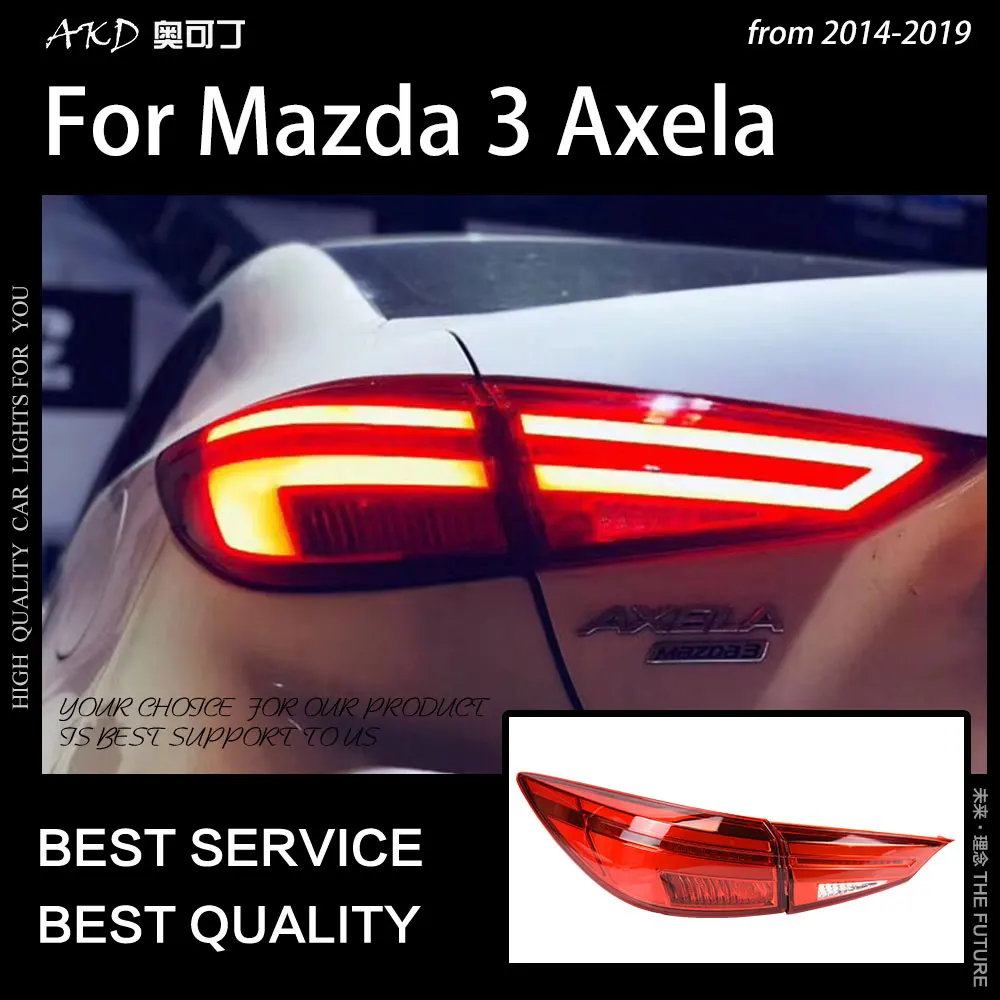 

AKD автомобильный Стайлинг, задняя фара для Mazda 3 Axela, светодиодный задний фонарь 2014-2019 Mazda3 DRL, динамический сигнал, тормоз, задний фонарь, автом...