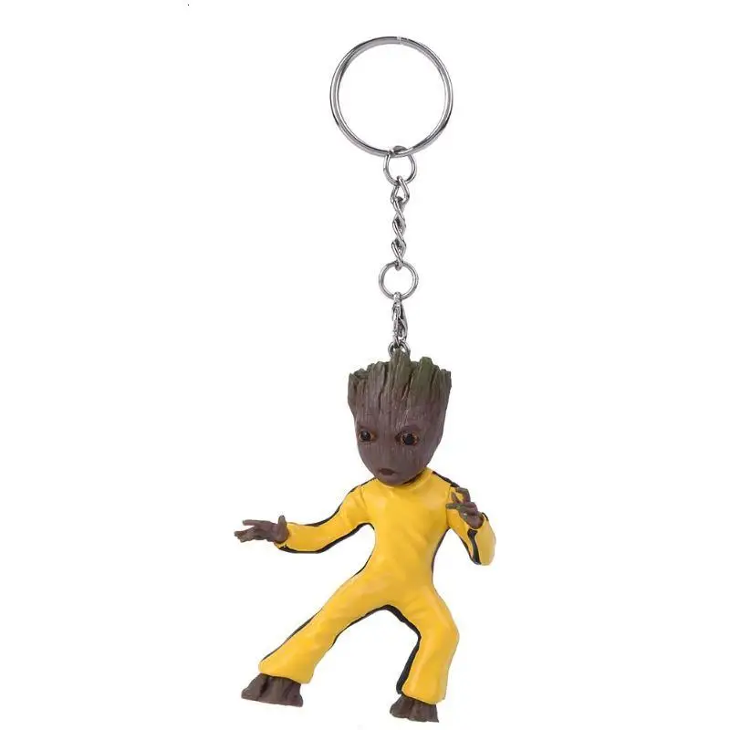 06 Детский Groot действие Grootted Цифры брелок-игрушка домашний орнамент Милая модель мультфильм Дерево человек брелок автомобиль подвесной Декор брелок - Цвет: 06