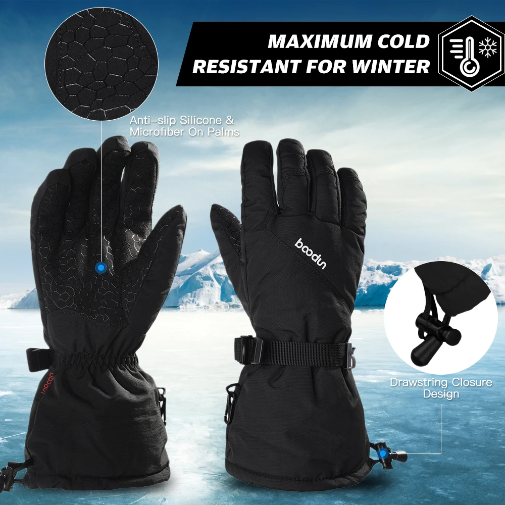 

New Anti-slip Winter Ski Snow Gloves Women Men Water Resistant Warm Gloves for Snowboarding Skiing Riding Cycling Hiking