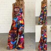 long length women women wide leg loose romper casual jumpsuit square collar for outdoor