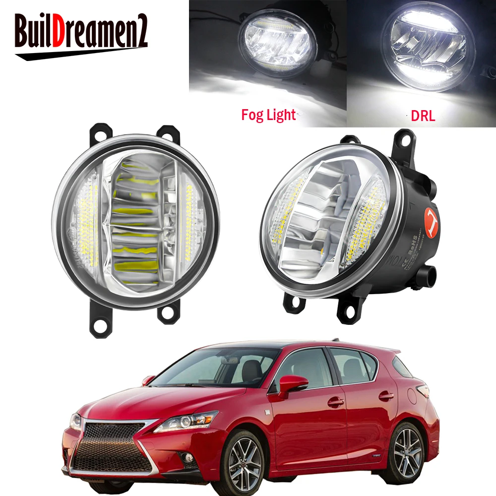 

2 шт. передний бампер автомобиля светодиодный туман светильник сборки Дневной ходовой огонь DRL 30 Вт 8000LM 12V для Lexus CT200h 2011 2012 2013 2014