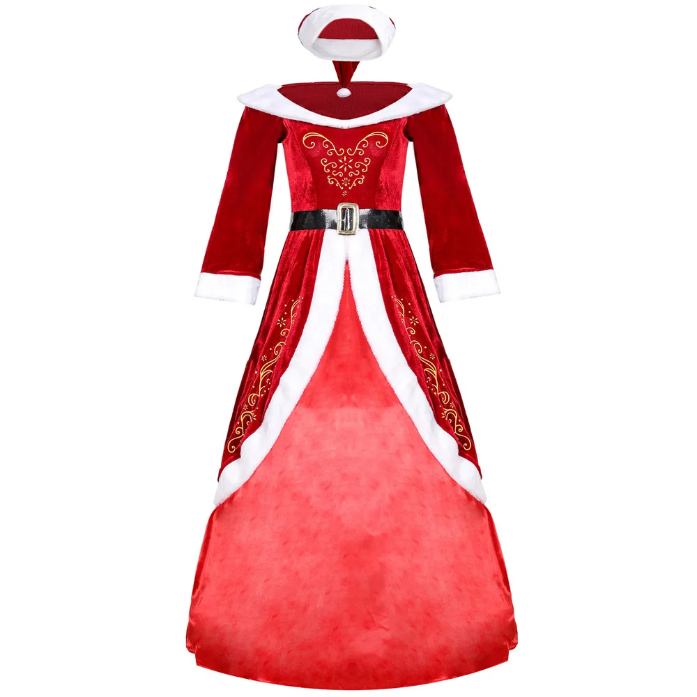 Маскарадный костюм для взрослых Рождественский Санта Клауса Красная Униформа
