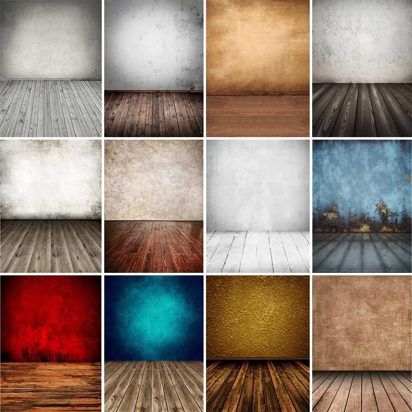 

Vinyl Photography Backgrounds Gradient Grunge Wooden Floor Solid Color Baby Portrait Backdrops For Photo Studio Photophone Props