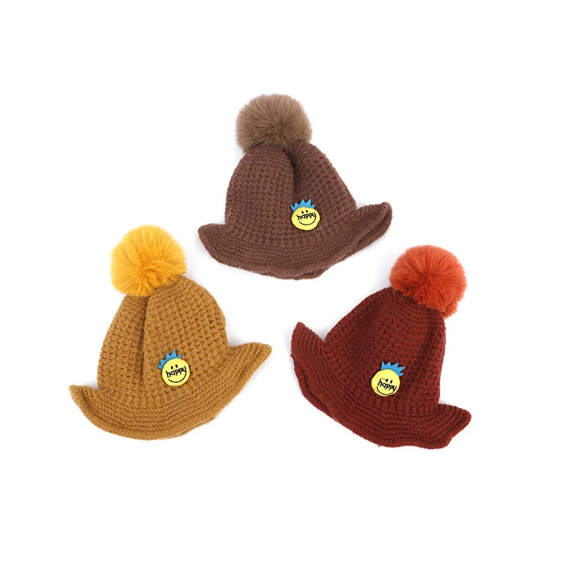 Детская Милая вязаная шапка Новая шерстяная для девочек корейский мультяшный