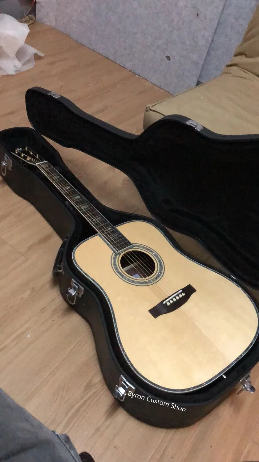 Бесплатная доставка гитара на заказ Дред ААА Byron акустическая высокого качества |