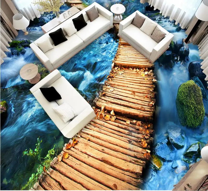 3d полы обои для стен маленький дорожный камень стереоскопический рулон