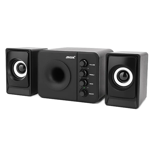 Black SADA D-205, новинка, полный спектр, 3D стерео сабвуфер, басов, ПК, динамик, портативный, музыка, DJ, USB, компьютерные колонки для ноутбука, телевизора - Цвет: Black