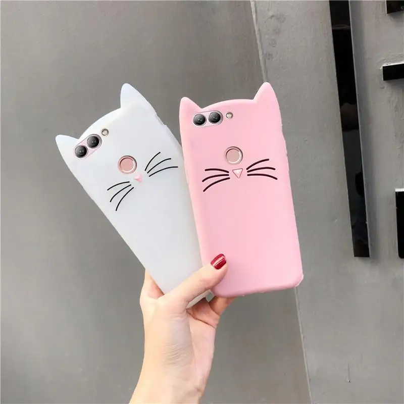 

Cute 3D Cartoon Beard cat unicorn Soft Silicone phone Case Cover For Huawei Y3 Y5 Y6 II Y7 Prime 2017 Y7 Pro 2018 Y9 2019 Cover