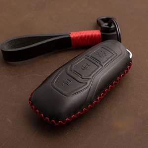 1 Pcs Genuine Leather Car Key Case  Key Cover Holder Fob For Ford fusion 2014 Mondeo EVEREST Ecosport Ranger Escape Car Styling
