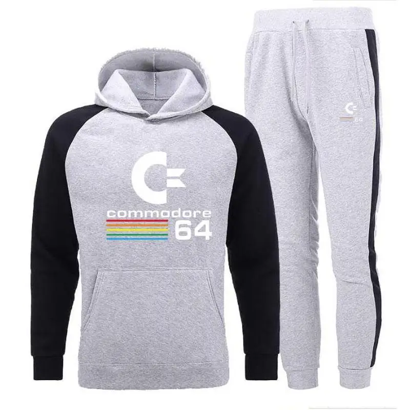 

Ensemble de survtement pour homme,sweat-shirt en coton, veste + pantalon en molleton, printemps 2020 tenue de sport pour hommes