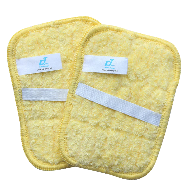 2pcs yellow 2 шт очищающие подушечки, двухсторонние губки из микрофибры для мытья посуды, моющие полотенца, кухонные чистящие тряпки - Цвет: 2pcs yellow