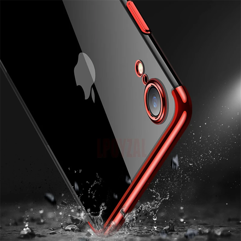 LPOYZAL Роскошный чехол для телефона с покрытием iPhone X XS Max XR прозрачный силиконовый