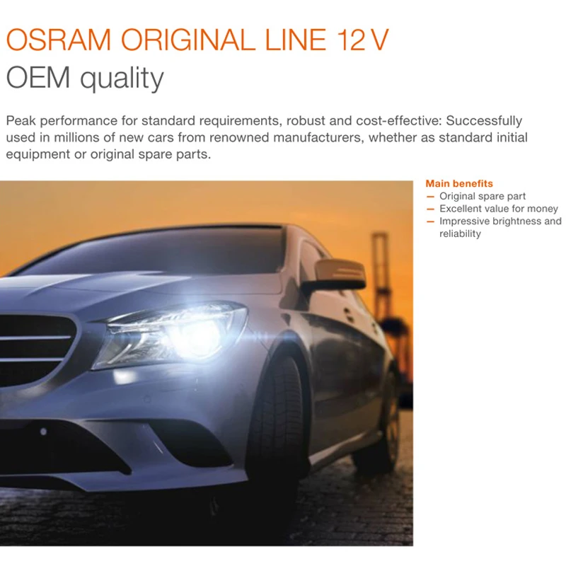 OSRAM 9005 светодиодные лампы 9006 фары HB3 HB4 галогенные Автомобильные для авто ближний