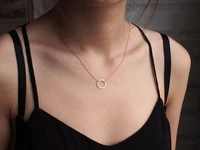 30 hollow simple dainty geometric circle shape pendant necklace open outline eternity circle round necklace jewelry woman gift
