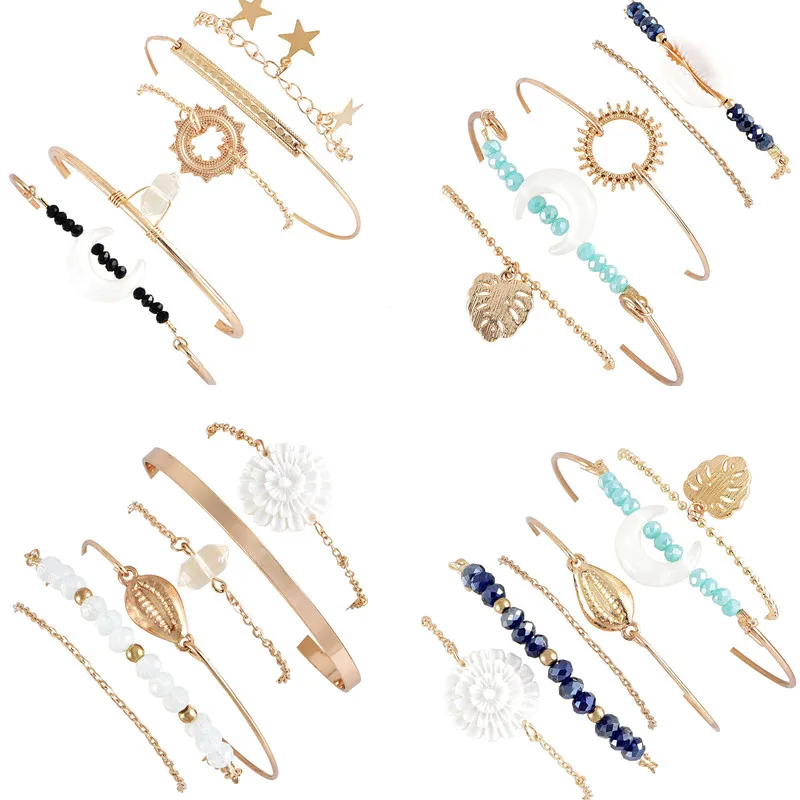 Женский винтажный богемный Браслет DIEZI Набор браслетов на цепочке с золотыми