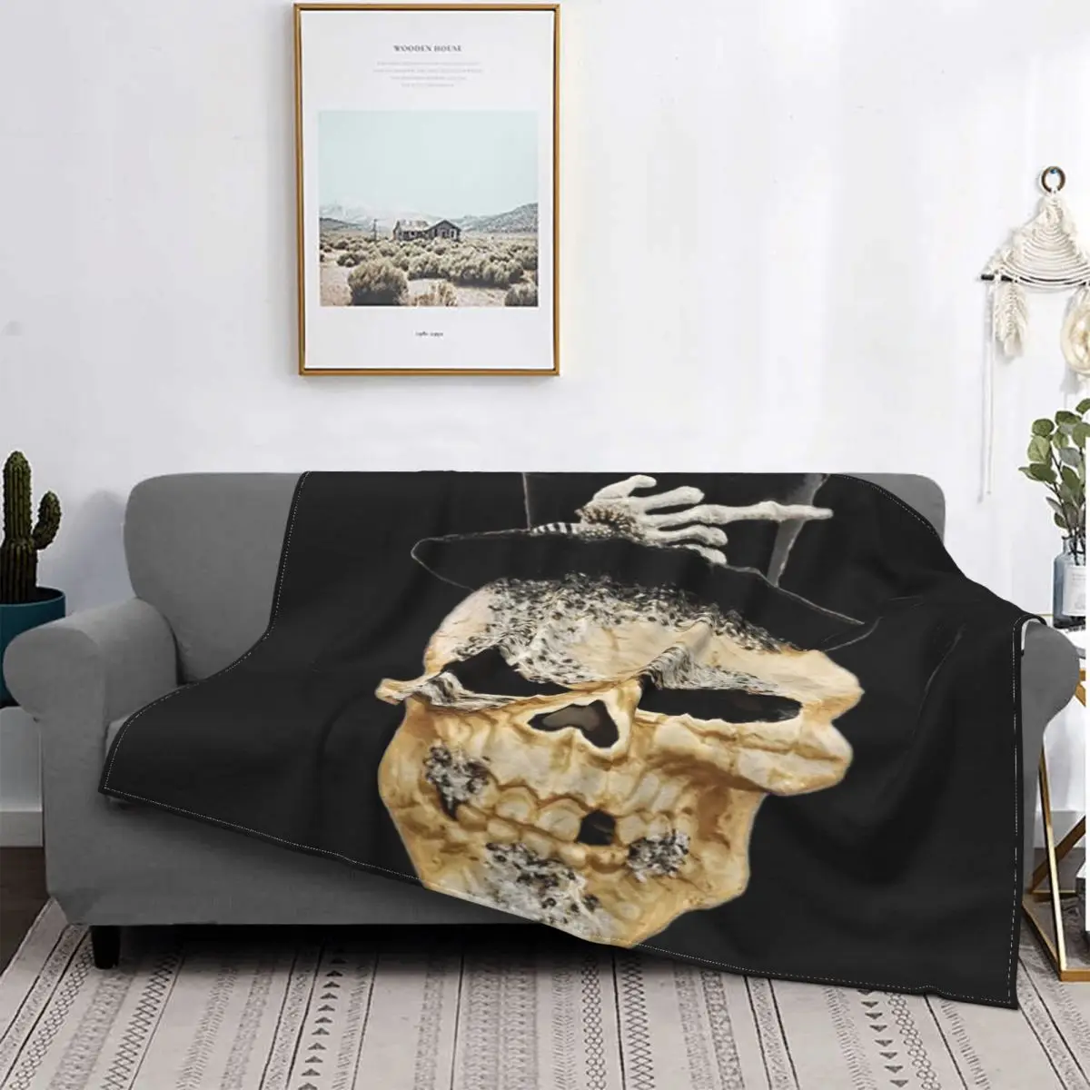 

F U Skulington Esquire-Manta a cuadros para cama, colcha, edredón de pícnic, manta de lana a cuadros, toalla de playa de lujo