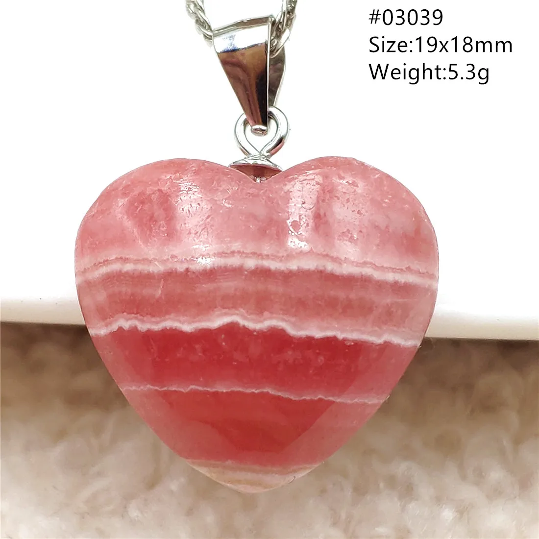 Natural Red Rose Rhodochrosite Pendant Necklace Heart Rose Rhodochrosite Pendant Necklace Women Rare Rose Necklace AAAAA