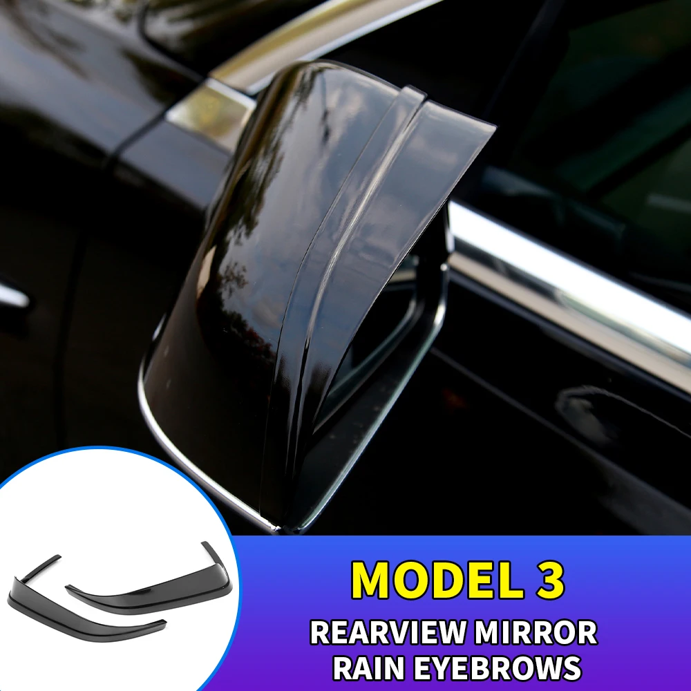 

2Pcs 2017 2018 2019 2020 2021 Car Rearview Mirror Rain Eyebrow Protector For Tesla Model 3 Auto Rear View Side Rain Shield