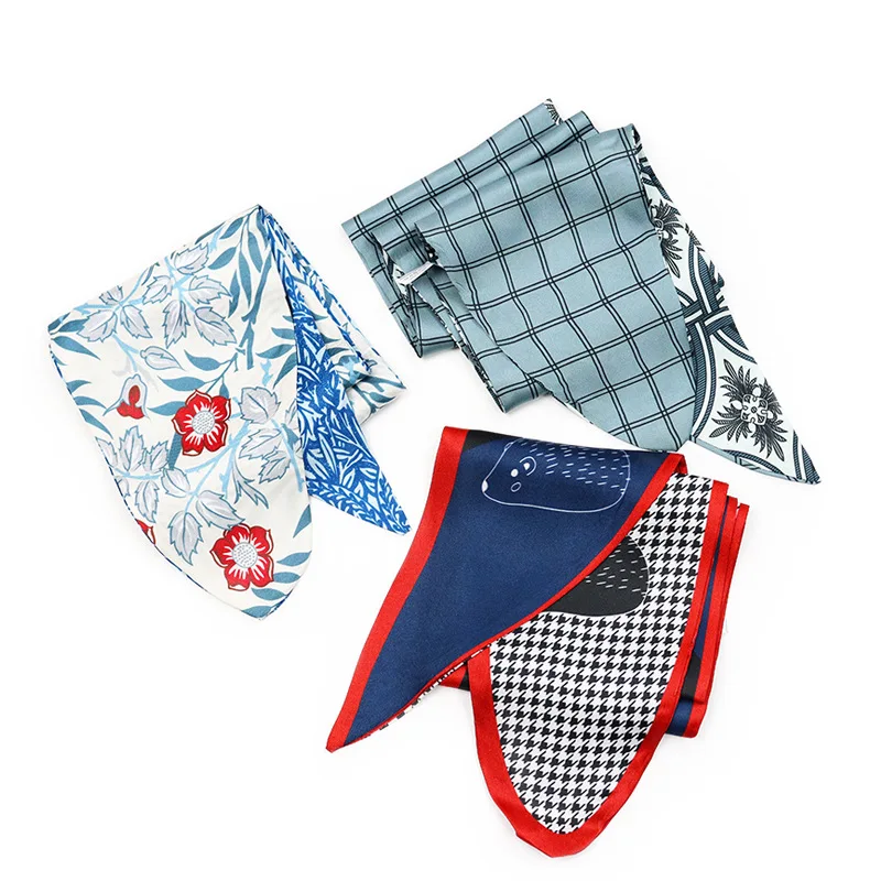 Новинка лета 2021 маленький шарф в узкую полоску разных вариантах стиля Джокер