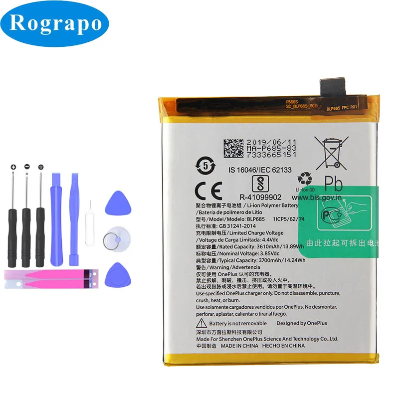 Оригинальный аккумулятор One Plus BLP637 BLP657 BLP685 BLP699 BLP743 633 для OnePlus 5 1 + 5T 6 6T 7 7T Pro 3 3T 2 X -