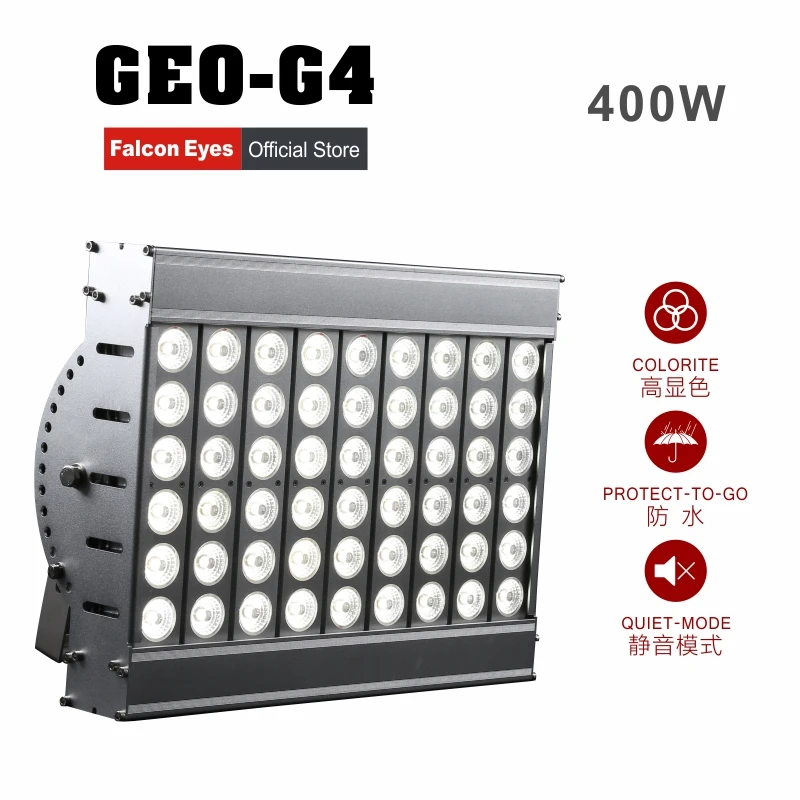 

Falconeyes Lighting Stage Equipment 400W Waterproof Giant LED Photography Light Continuous GEO-G4 For Video/Film/Studio/Movie
