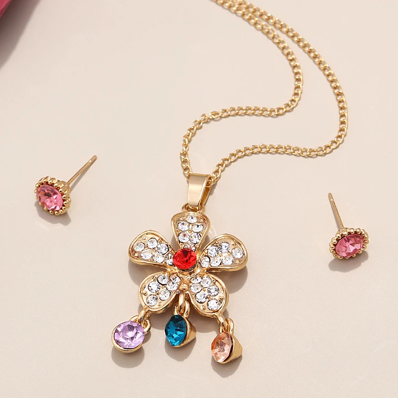 Женский Свадебный комплект из колье и серёг золотистого цвета в нигерийском